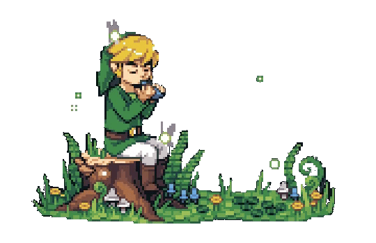 Link playing the ocarina